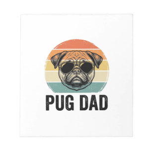 Vintage Pug Dad Engraving Dog Lover Design_1 Notepad