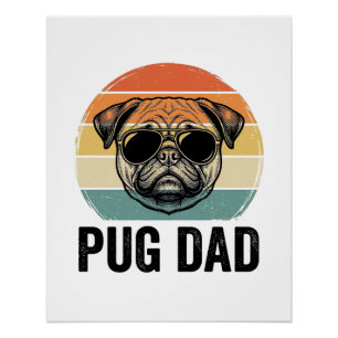 Vintage Pug Dad Engraving Dog Lover Design_1 Poster