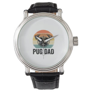 Vintage Pug Dad Engraving Dog Lover Design_1 Watch
