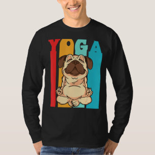 Vintage Pug Dog Yoga Figurines For Dog Yoga T-Shirt