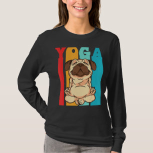 Vintage Pug Dog Yoga Figurines For Dog Yoga T-Shirt