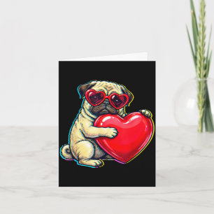 Vintage pug funny youth life dad mum retro dog card