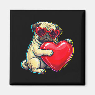 Vintage pug funny youth life dad mum retro dog magnet