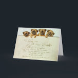 Vintage - Pug Puppies Wish a Merry Christmas, Holiday Card<br><div class="desc">A vintage Christmas card image features four adorable Pug puppies along with a verse to wish you a Merry Christmas. Here is the verse: "Wishing You a Merry Christmas - With eyes all but speaking, What can they be seeking, These four little puppy dogs peering about? Tis fun they are...</div>