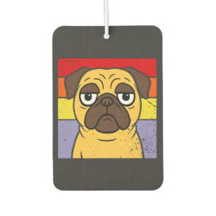 Vintage Pug Sarcastic Silly Puppy Dog Lover Humour Car Air Freshener