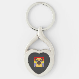 Vintage Pug Sarcastic Silly Puppy Dog Lover Humour Key Ring