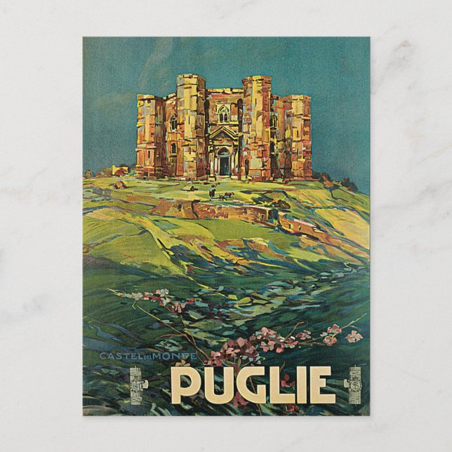 Vintage Puglia Italy Castle Travel Postcard (Front)