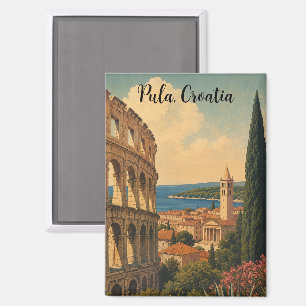 Vintage Pula Croatia Istria Europe Travel Magnet