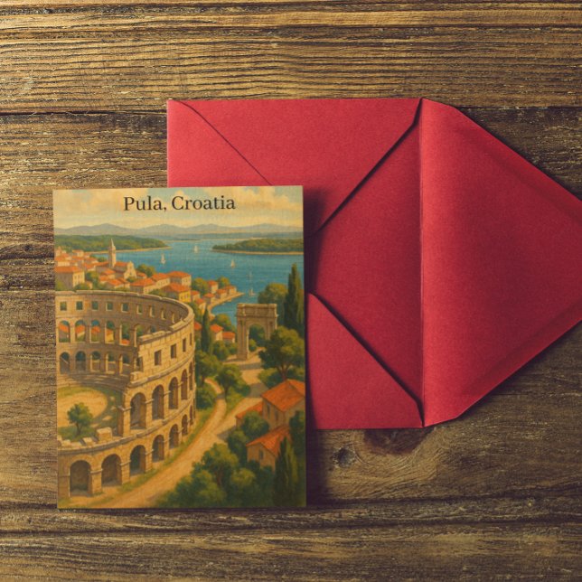 Vintage Pula Croatia Travel City View Postcard (Vintage Pula Croatia Travel City View Postcard)