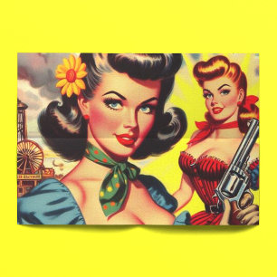 Vintage Pulp Western Girls Tissue Paper