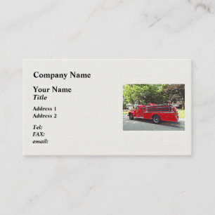 Vintage Pumper Fire Engine Business Card