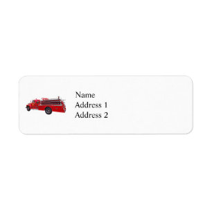 Vintage Pumper Fire Engine Return Address Label