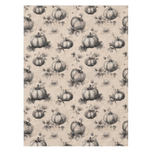 Vintage Pumpkin and Vine Engraving Pattern Tablecloth
