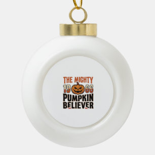 Vintage Pumpkin Believer Halloween Shirt Design_1 Ceramic Ball Christmas Ornament
