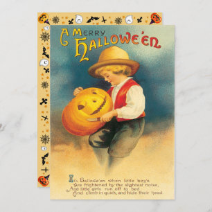 Vintage Pumpkin Carving Halloween Invitation