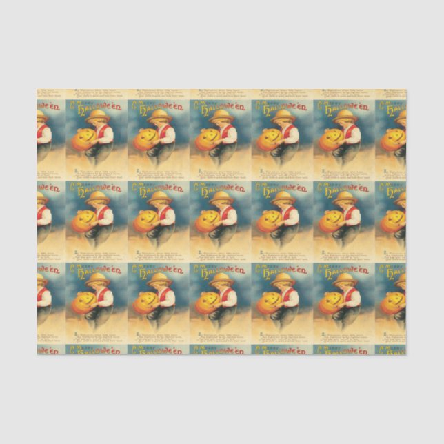 Vintage Pumpkin Carving Tissue Paper (Front)