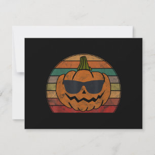 Vintage Pumpkin Face Costume Boys Girls Halloween Thank You Card