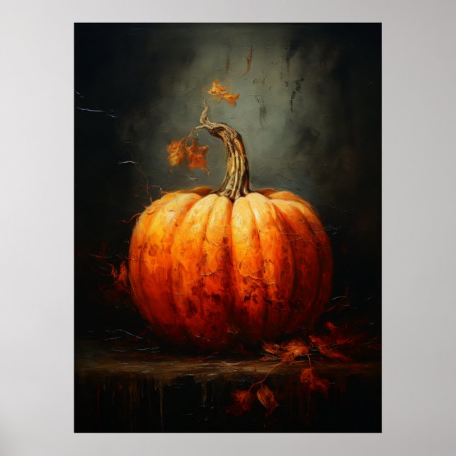 Vintage Pumpkin Farmhouse Style Poster (Front)