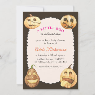 Vintage Pumpkin Halloween Baby Shower Invitation