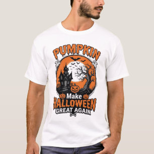 Vintage Pumpkin Halloween Great Again Shirt Design