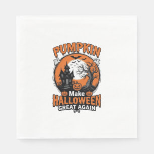 Vintage Pumpkin Halloween Great Again Shirt Design Napkin
