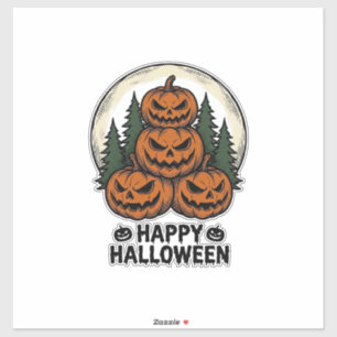 Vintage Pumpkin Halloween Jack O Lantern Forest Sh