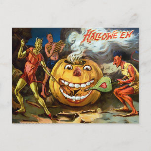 Vintage Pumpkin Halloween Postcard