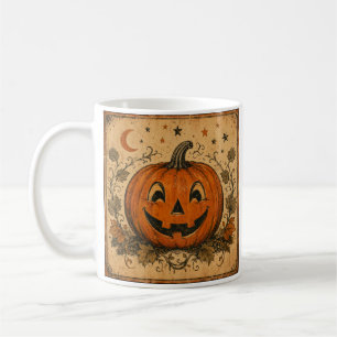 Vintage Pumpkin Halloween Throw Pillow Coffee Mug