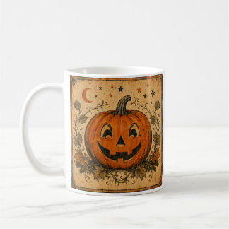Vintage Pumpkin Halloween Throw Pillow Coffee Mug