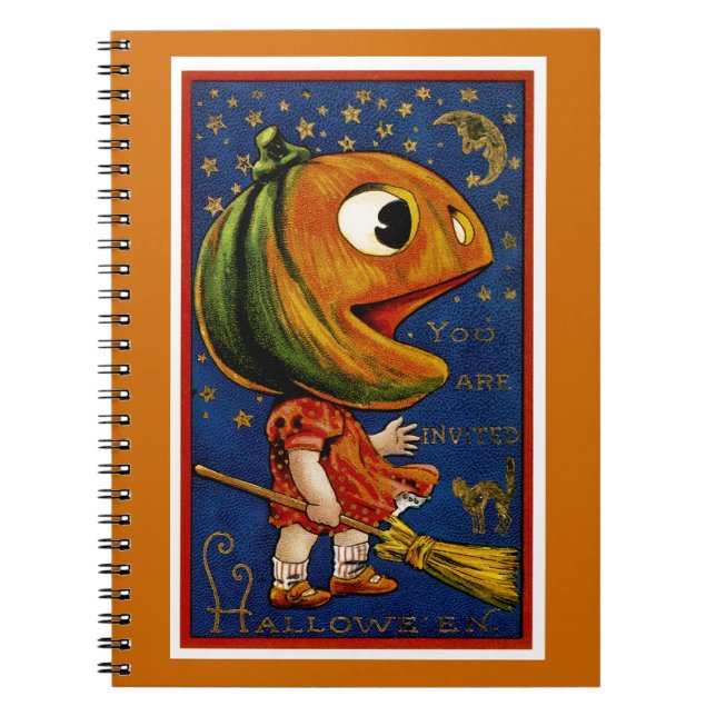 Vintage Pumpkin Head Notebook (Front)