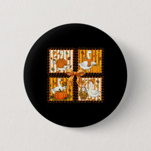 Vintage Pumpkin Latte Silly Goose Coquette Bow Tha 6 Cm Round Badge