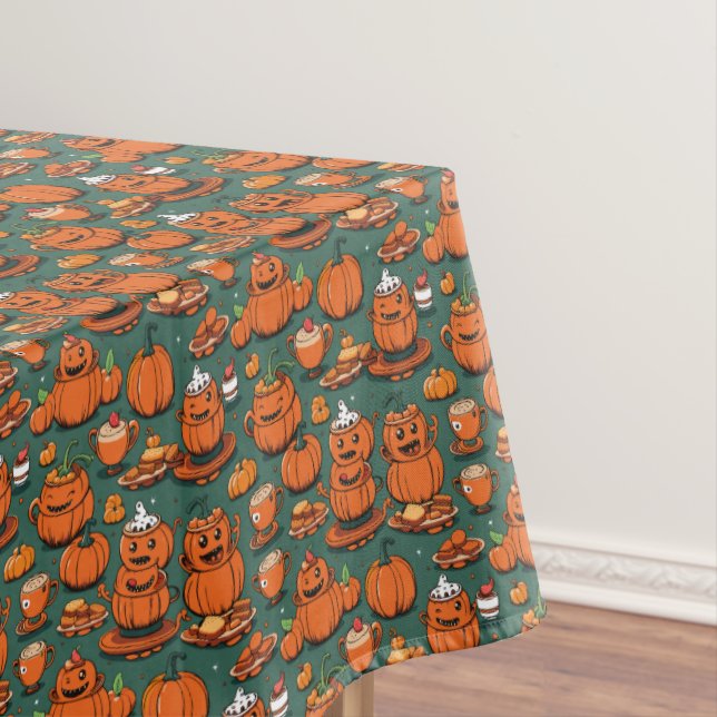 Vintage Pumpkin Monster Party Joy Tablecloth (In Situ)