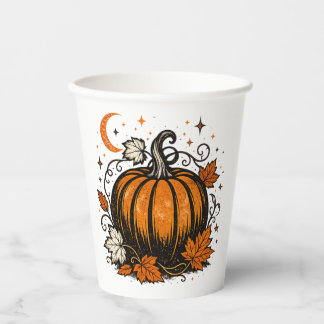 Vintage Pumpkin Mug | Cosy Halloween Fall G Paper Cups