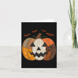 Vintage Pumpkin Patchwork Halloween Fall Aesthetic Card