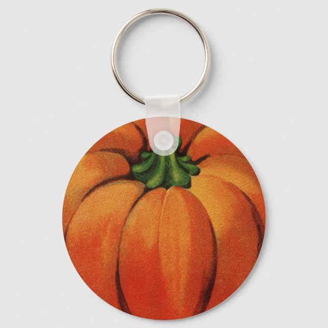 Vintage Pumpkin Print Key Ring (Front)