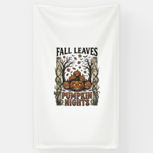 Vintage Pumpkin Shirt Fall Leaves Spooky Harvest A Banner
