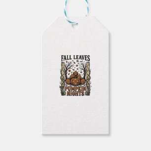 Vintage Pumpkin Shirt Fall Leaves Spooky Harvest A Gift Tags