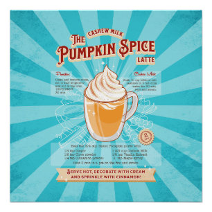 Vintage Pumpkin Spice Latte - Recipe Poster