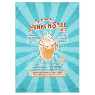 Vintage Pumpkin Spice Latte - Recipe Poster Tablecloth