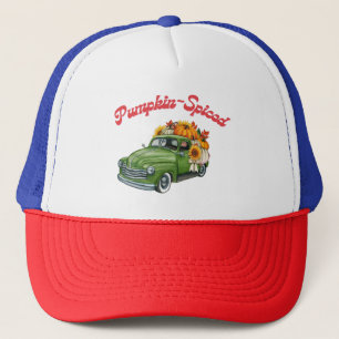 Vintage Pumpkin Spiced Aesthetic Retro Vibe Trucker Hat
