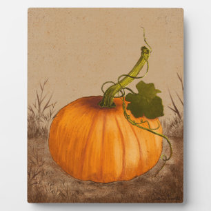 Vintage Pumpkin Watercolor Art Plaque