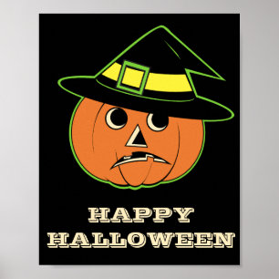 Vintage Pumpkin Witch Poster