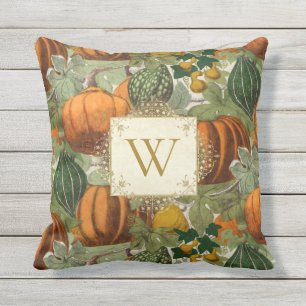 Vintage Pumpkins and Gourds Throw Pillow