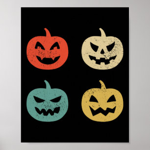 Vintage Pumpkins Fun Halloween Retro Gift  Poster
