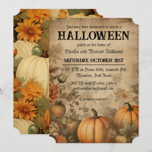 Vintage Pumpkins Halloween Party Invitation
