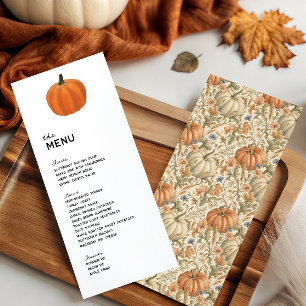 Vintage Pumpkins Holiday Thanksgiving Dinner Menu