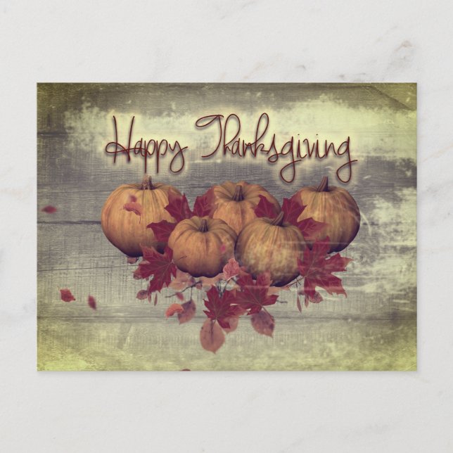 Vintage Pumpkins Invitation Postcard (Front)