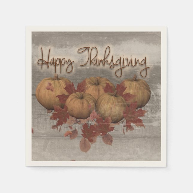 Vintage Pumpkins Paper Napkin (Front)