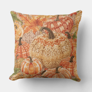 Vintage, Pumpkins Patch Crochet Design Cushion