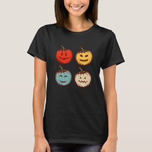 Vintage Pumpkins Scary Spooky Retro O Lanterns T-Shirt